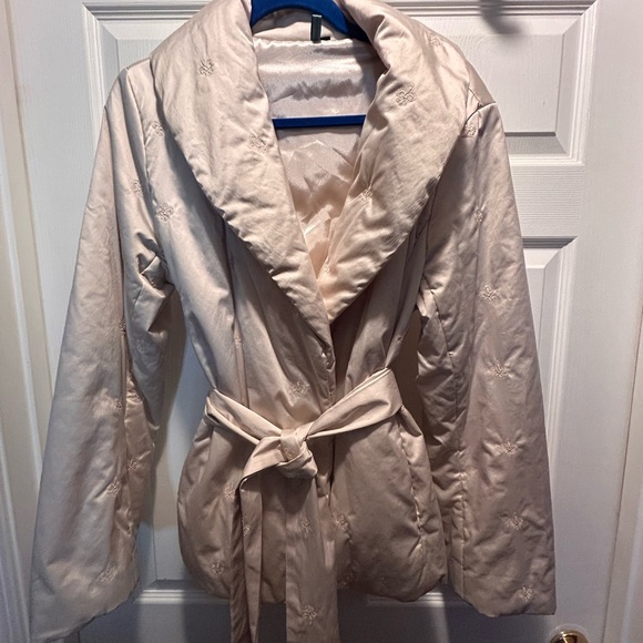 Monsoon Jackets & Blazers - Cream Puffer Jacket with detail pattern